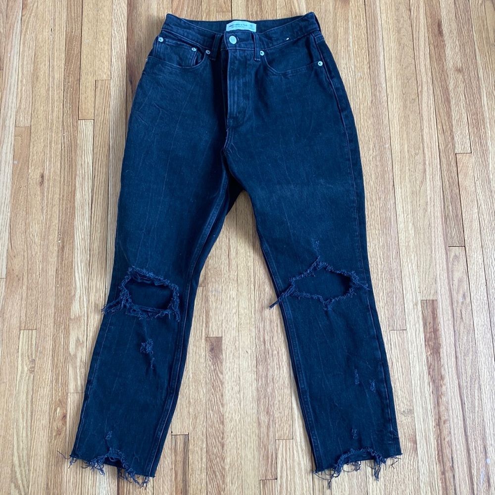 Abercrombie and Fitch High Rise Mom Crop Jean